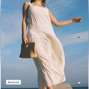 NWT J. Crew Cream Airy gauze tiered maxi sundress dress